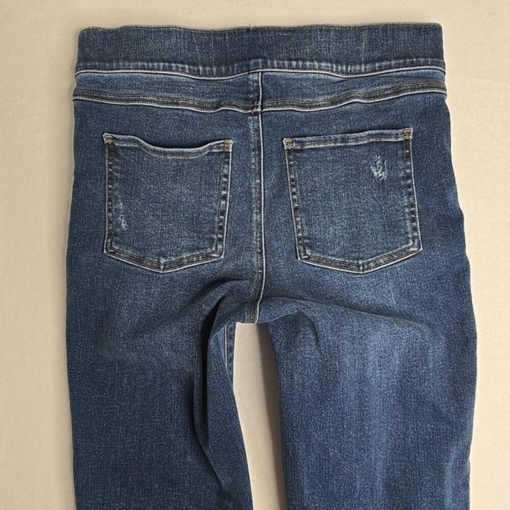Spanx Jeans Distressed Blue Ankle Skinny High Rise‎ Stretch Shaping Denim Medium - Picture 8 of 9